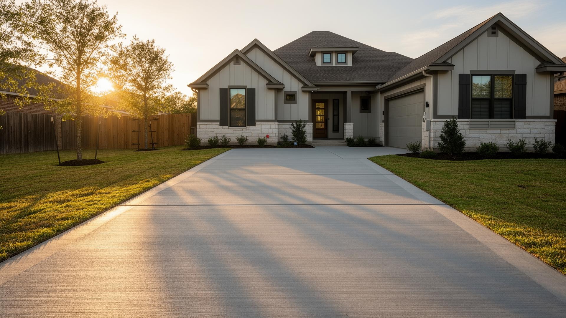 Concrete contractor pouring a driveway in Houston, Texas