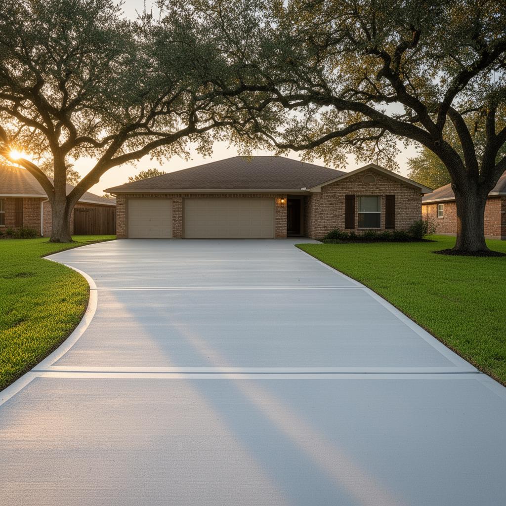 Broom-Finish Driveway — concrete project in Kingwood, TX near Houston