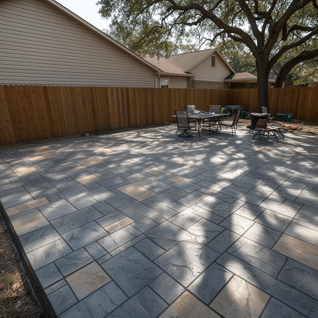 Slate-Pattern Patio — concrete project in Atascocita, TX near Houston