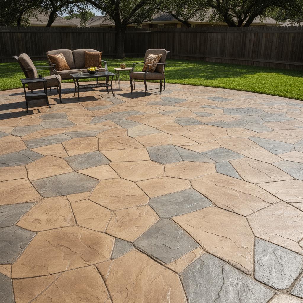 Stamped concrete patio